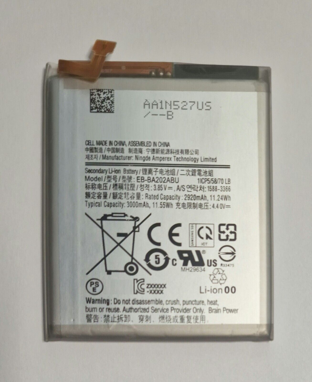 Akku für Samsung Galaxy A20e A202 EB-BA202ABU Accu Battery Pack 48h_Blitzversand